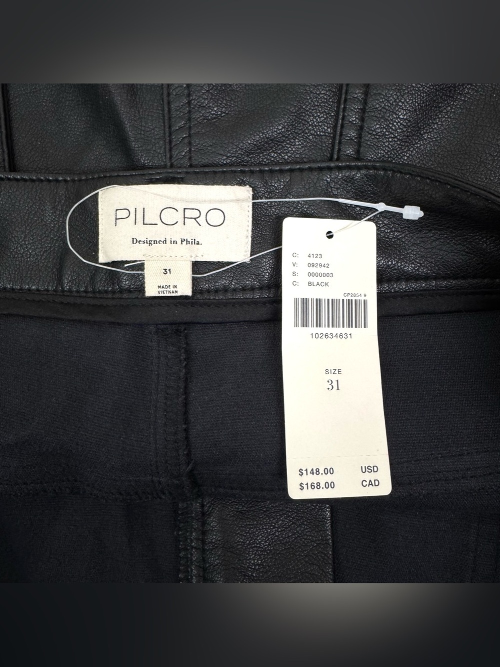 NWT Anthropologie Pilcro Rylan Faux Leather Flare Wide Leg Pants Black Size 31 - Picture 10 of 11
